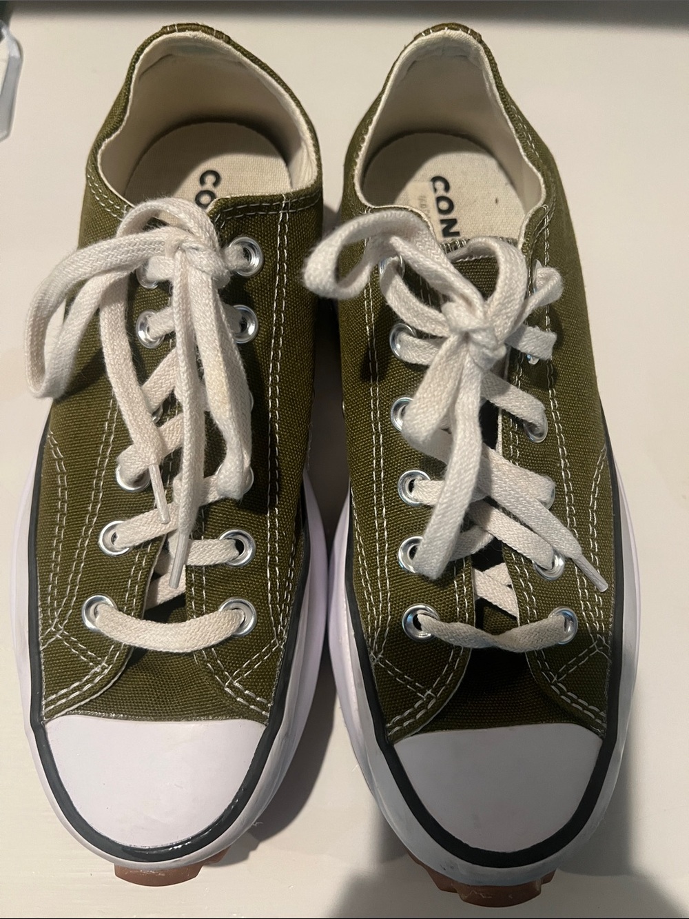 Converse Run Star Hike Low Top Dark Moss Sneakers - Picture 2 of 7